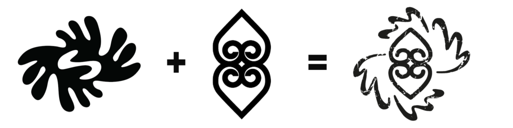 Bi Nka Bi and Asase Ye Duro combined in the Fair Travel logo